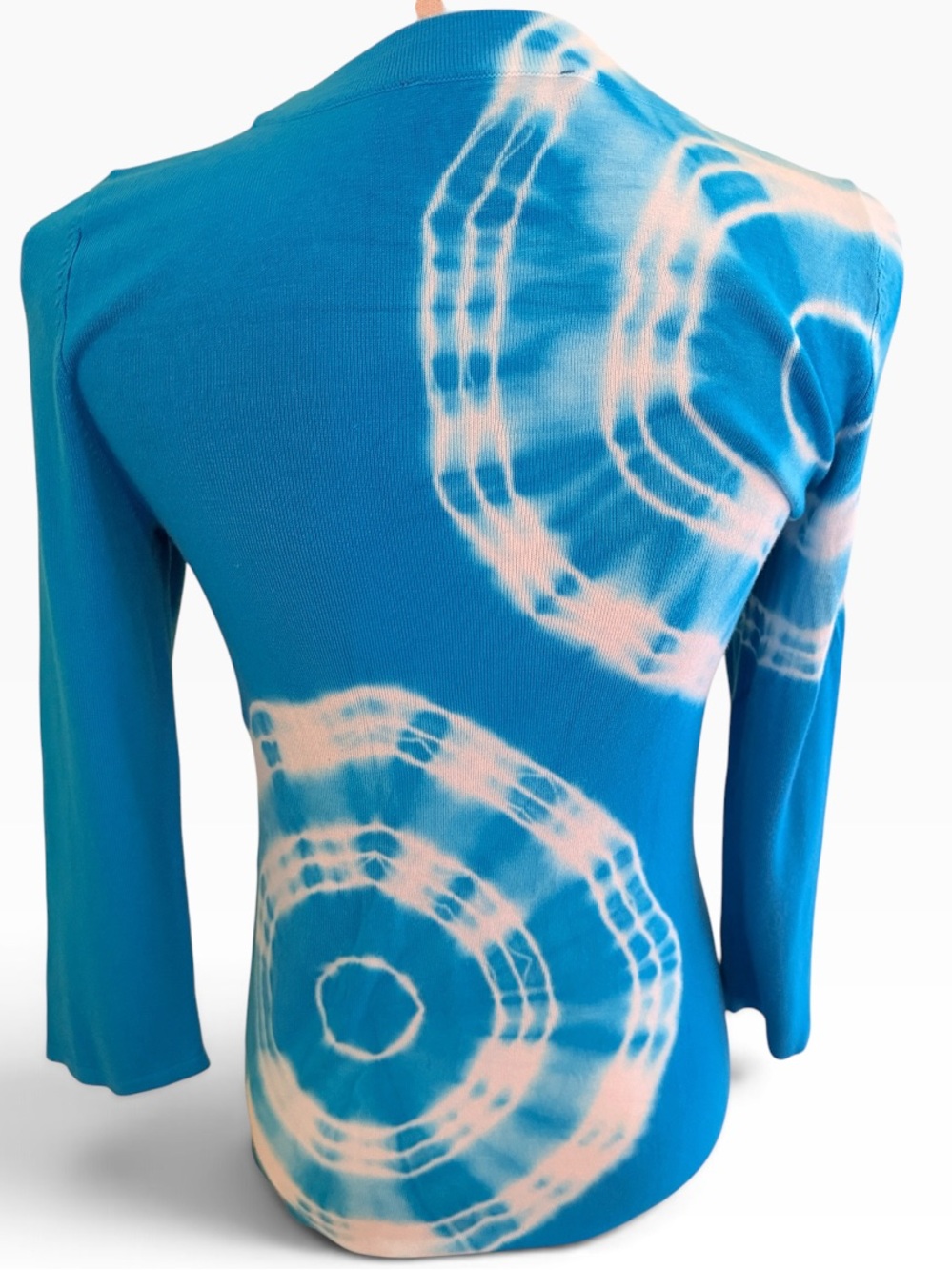 INC International Concepts Blue Swirl Tie-Dye Scoop Neck Long Sleeve Sweater S - Picture 7 of 9